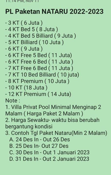 Sidomulyo Villa | AGV Telp kosong delapan lima tujuh empat delapan 3458 enam empat Banyak Tipe Bayar Offline paket nataru wajib menginap minimal 2 malam