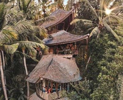Abiansemal Villa | Ananda House 3bds Eco Bamboo House Pool River View