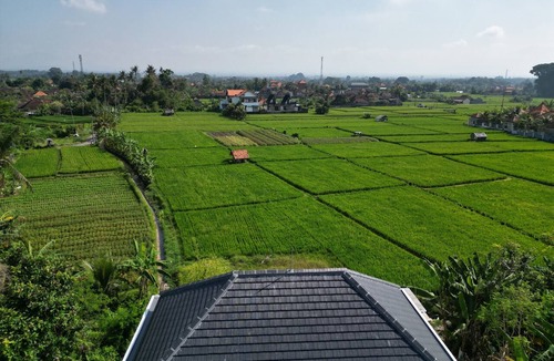 Abiansemal Villa | Villa 4BDR rice field view south of Ubud. Swimming pool + outdoor bath.
