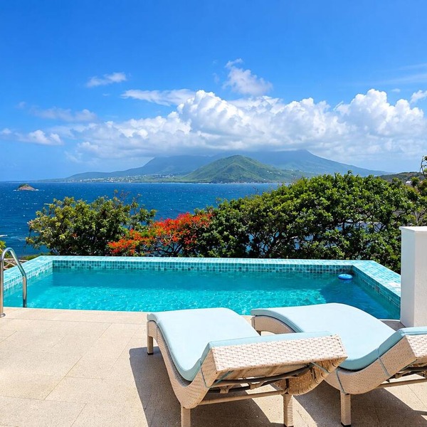 5 Bedroom Ocean and Nevis View Estate with Pool in upscale Turtle Beach Area in Turtle Beach