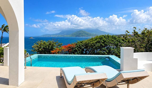 5 Bedroom Ocean and Nevis View Estate with Pool in upscale Turtle Beach Area in Turtle Beach