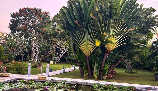 Charm villa with lush garden and peaceful retreat steps from the beach in Bali