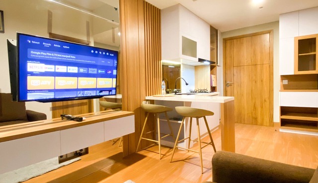 Comfy and Modern Look 1BR LRT City Jatibening Apartment in Bekasi