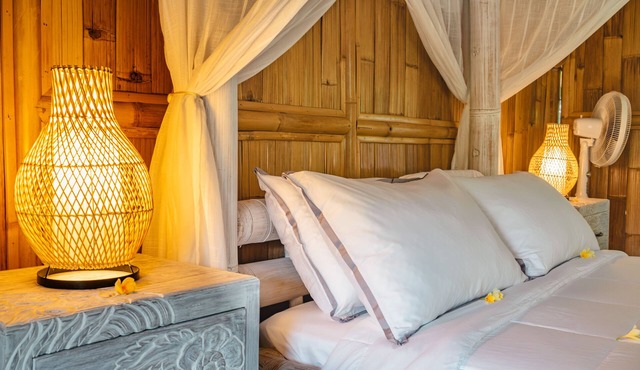 Luxury bamboo romantic, private villa , private pool and garden. in Bali