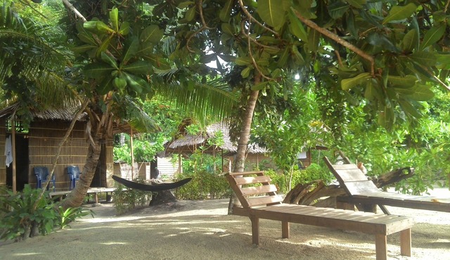 Our Bungalow Set In Front White Sandy Beach Integrated With The Jungle in raja ampat