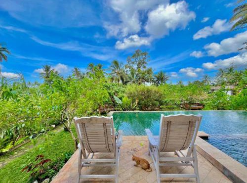 Pondok Is Oke bambo infinity pool in Licin