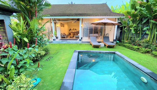 Villa 2 Beds Spacious Outdoor Private Tropical Garden Pool Canggu Bali Calm Area in Bali