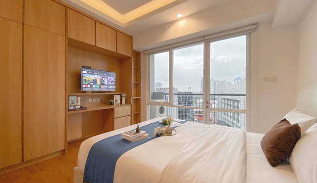 Warm Neutral Look Studio Apartment Ambassade Kuningan in Jakarta